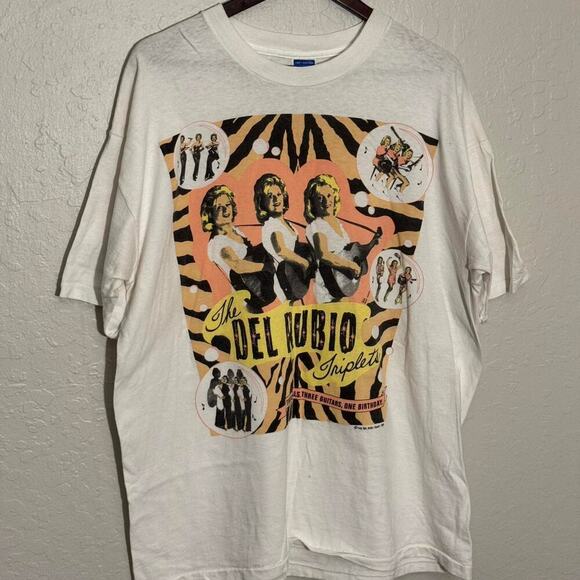 vtg 1990 the del rubio triplets autographed shirt - Picture 2 of 8